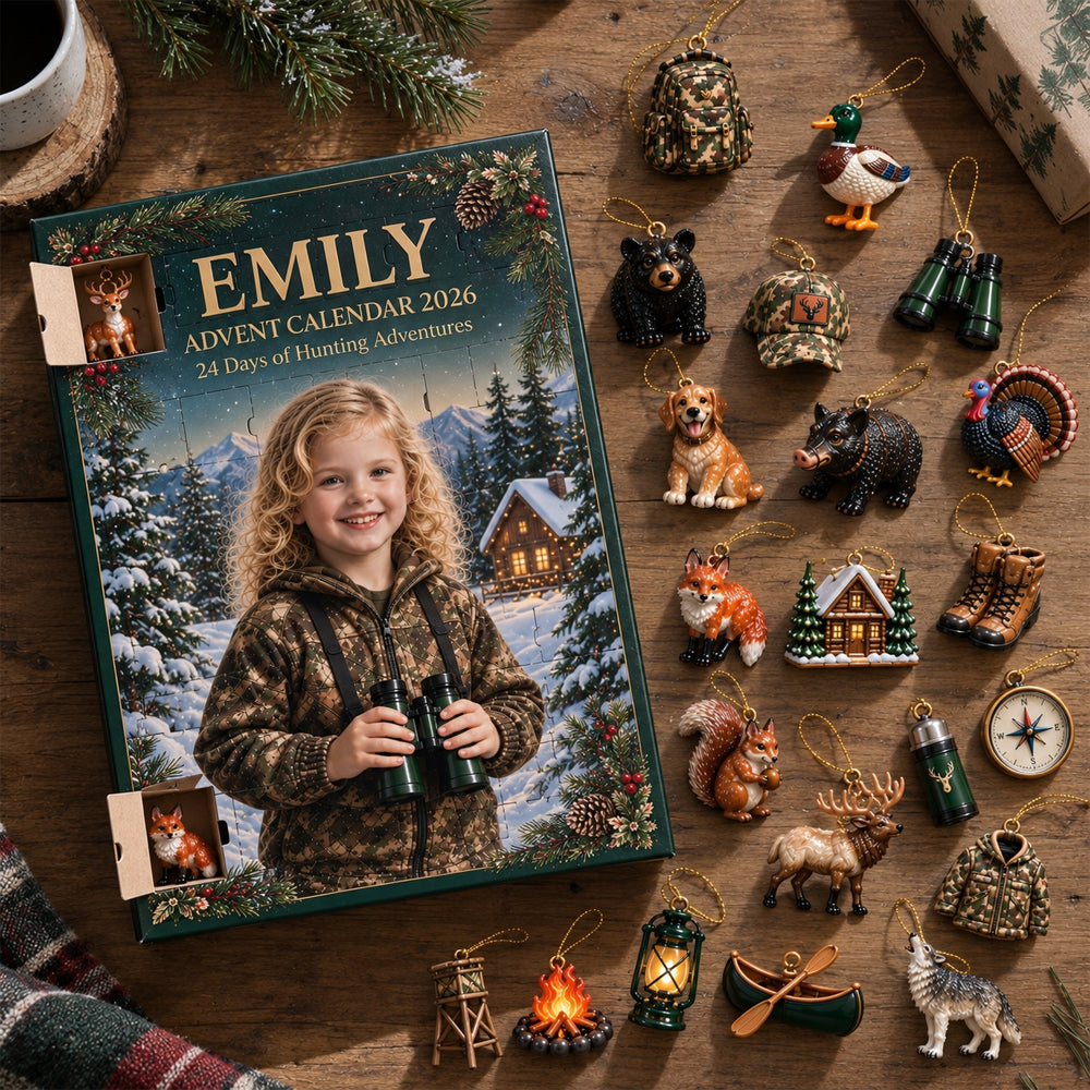 24 Days of Hunting Adventures - Personalized Hunting Advent Calendar With 3D Collectibles