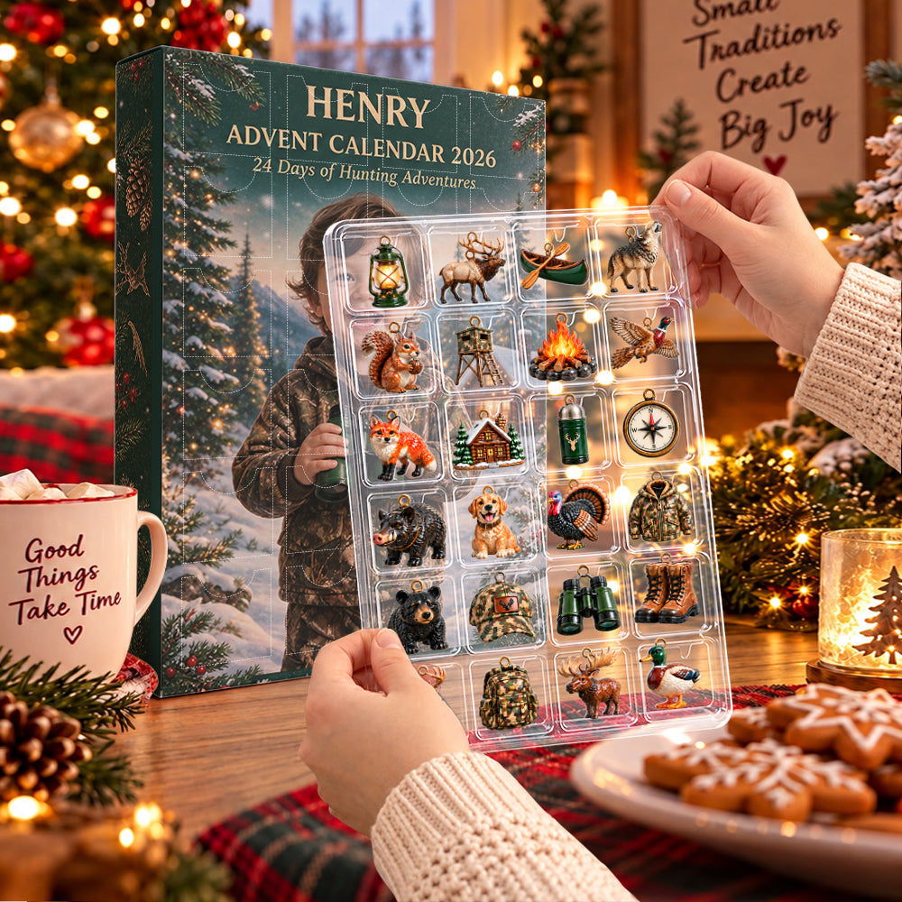 24 Days of Hunting Adventures - Personalized Hunting Advent Calendar With 3D Collectibles