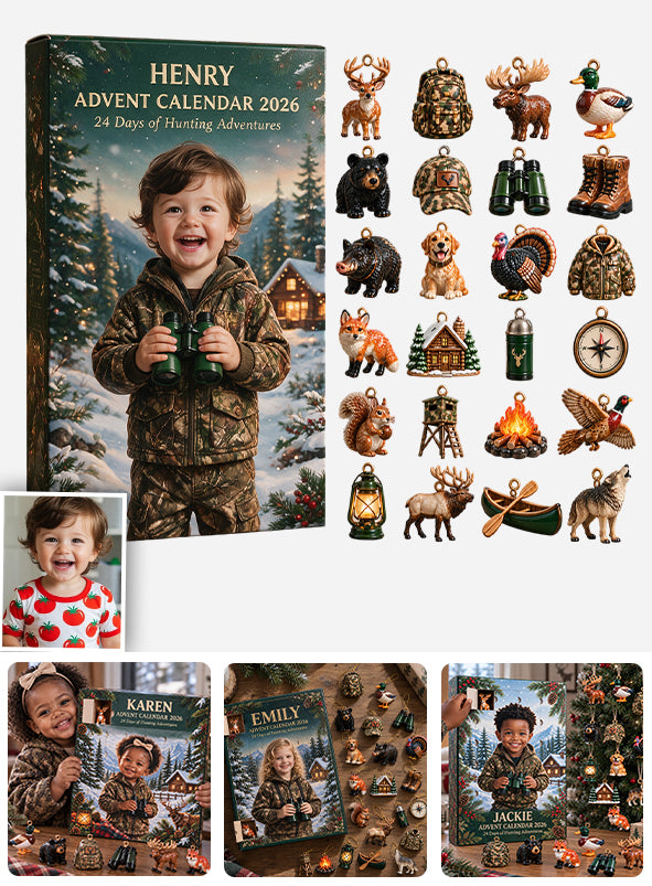 24 Days of Hunting Adventures - Personalized Hunting Advent Calendar With 3D Collectibles