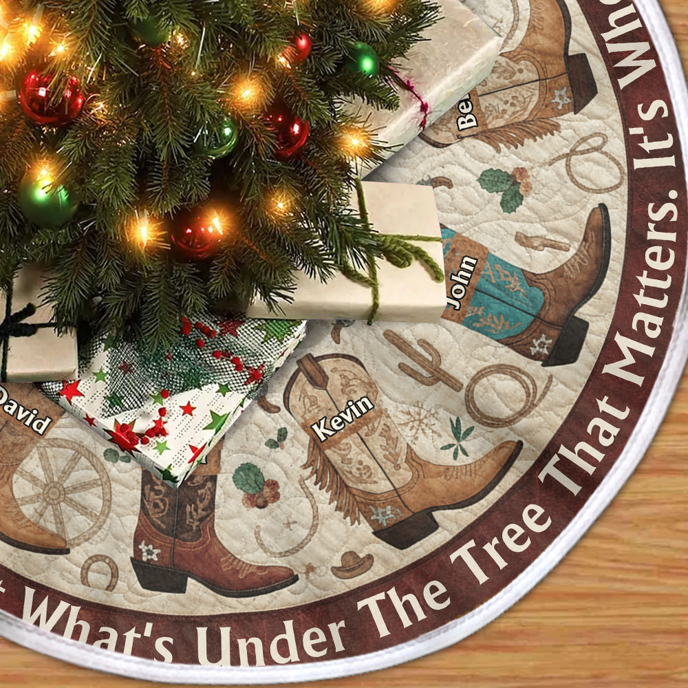 Gift For Western Family, Cowboys, Cowgirls - Personalized Family Tree Skirt