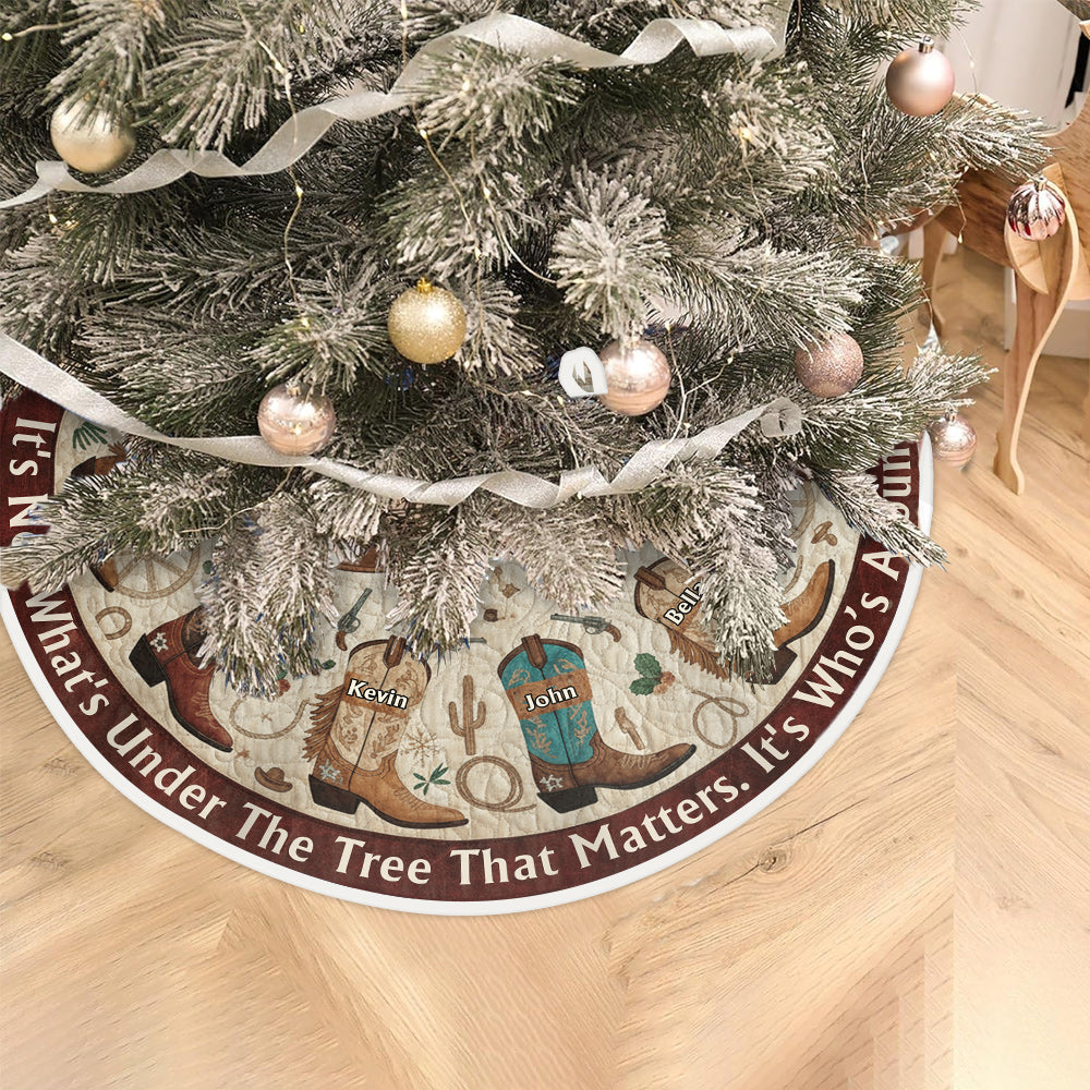 Gift For Western Family, Cowboys, Cowgirls - Personalized Family Tree Skirt