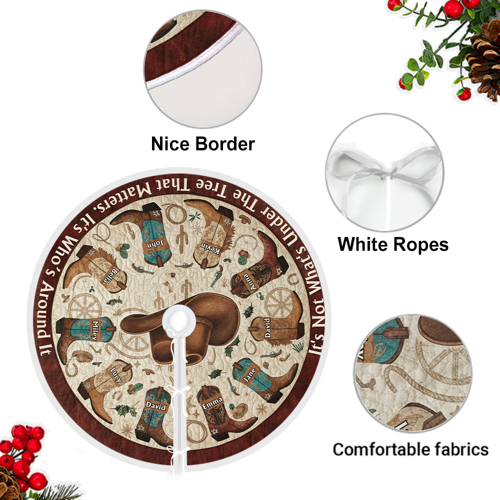 Gift For Western Family, Cowboys, Cowgirls - Personalized Family Tree Skirt