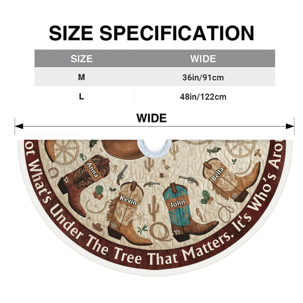 Gift For Western Family, Cowboys, Cowgirls - Personalized Family Tree Skirt