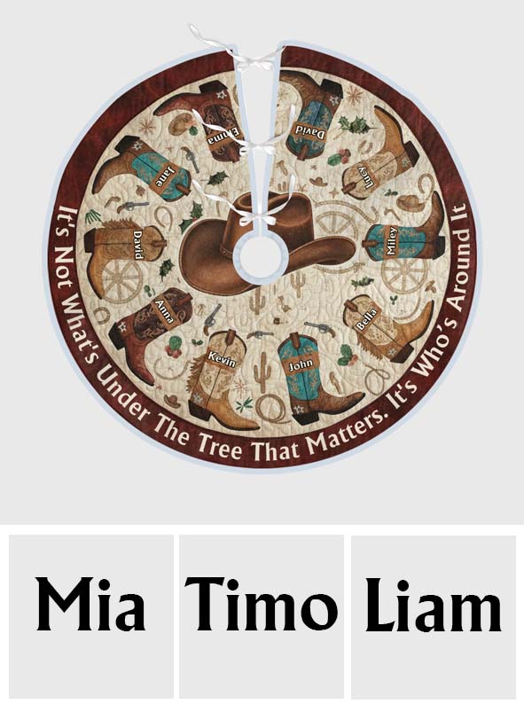 Gift For Western Family, Cowboys, Cowgirls - Personalized Family Tree Skirt