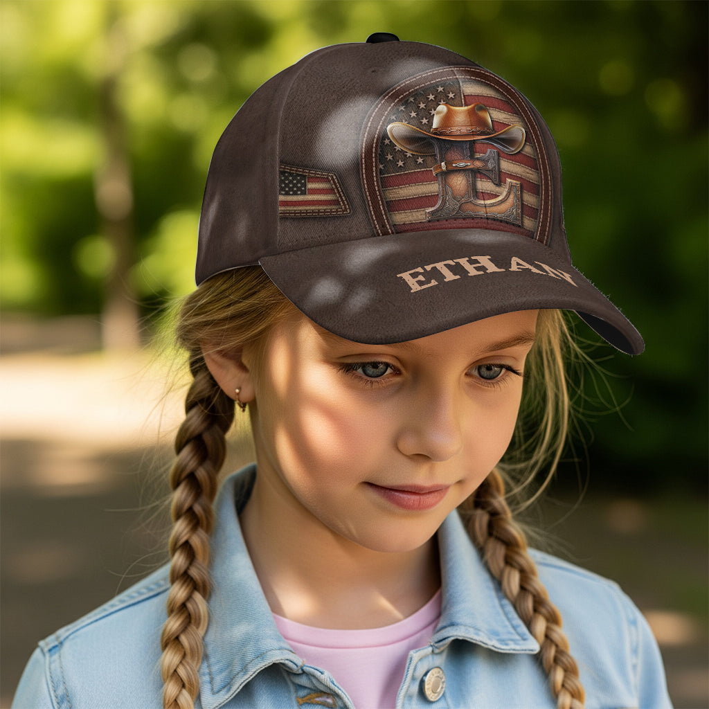 Cowboy Initial Customize - Personalized Western Outfit Classic Cap