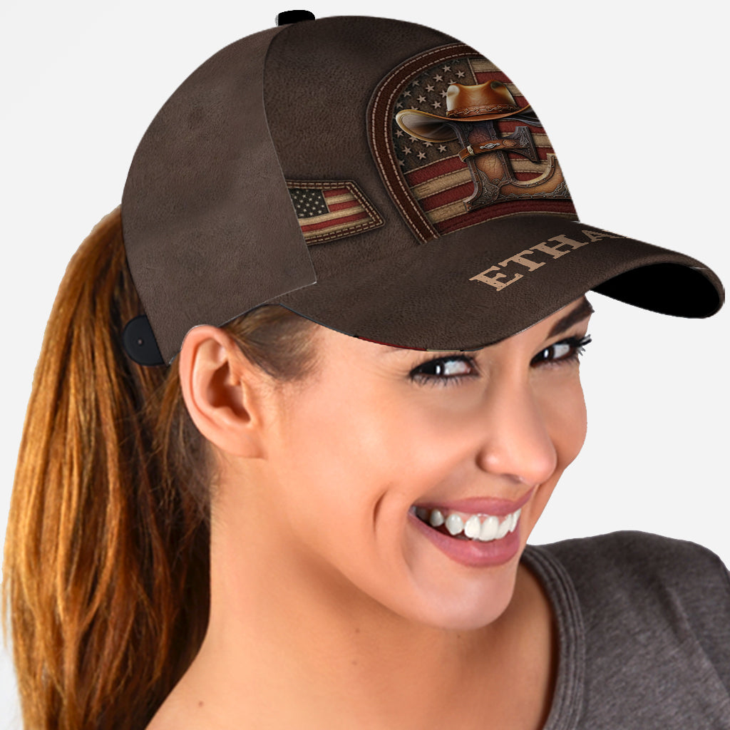 Cowboy Initial Customize - Personalized Western Outfit Classic Cap