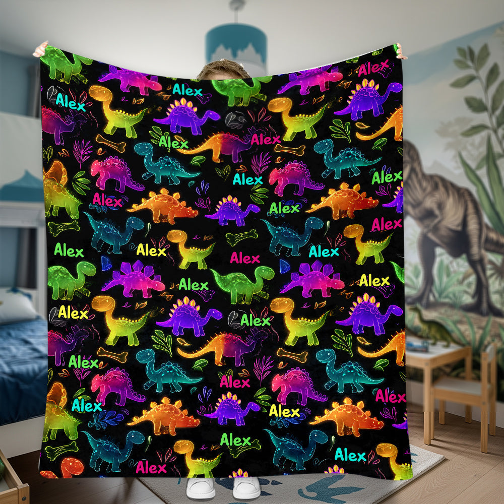 Dinosaur Gift For Kids - Personalized Kid Blanket