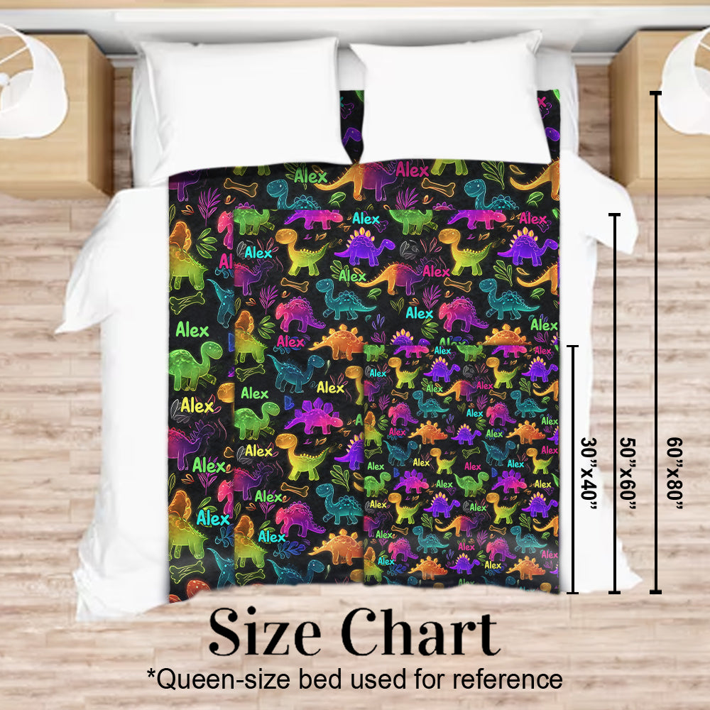 Dinosaur Gift For Kids - Personalized Kid Blanket