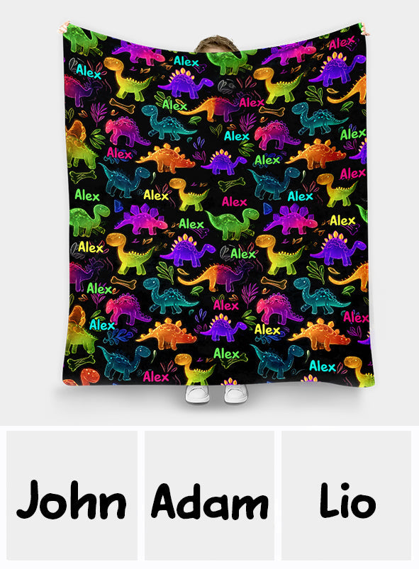 Dinosaur Gift For Kids - Personalized Kid Blanket