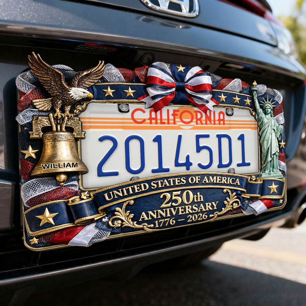 250. Jahrestag der USA – Personalisierte Kennzeichenhalter im Patriot-Stil