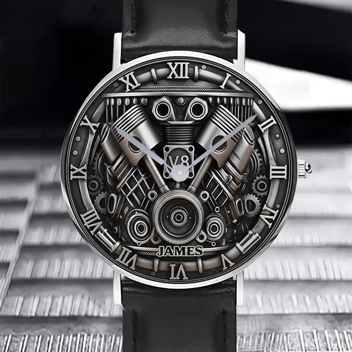Powerful V8 Engine - Personalized Car Lover Hand Watch