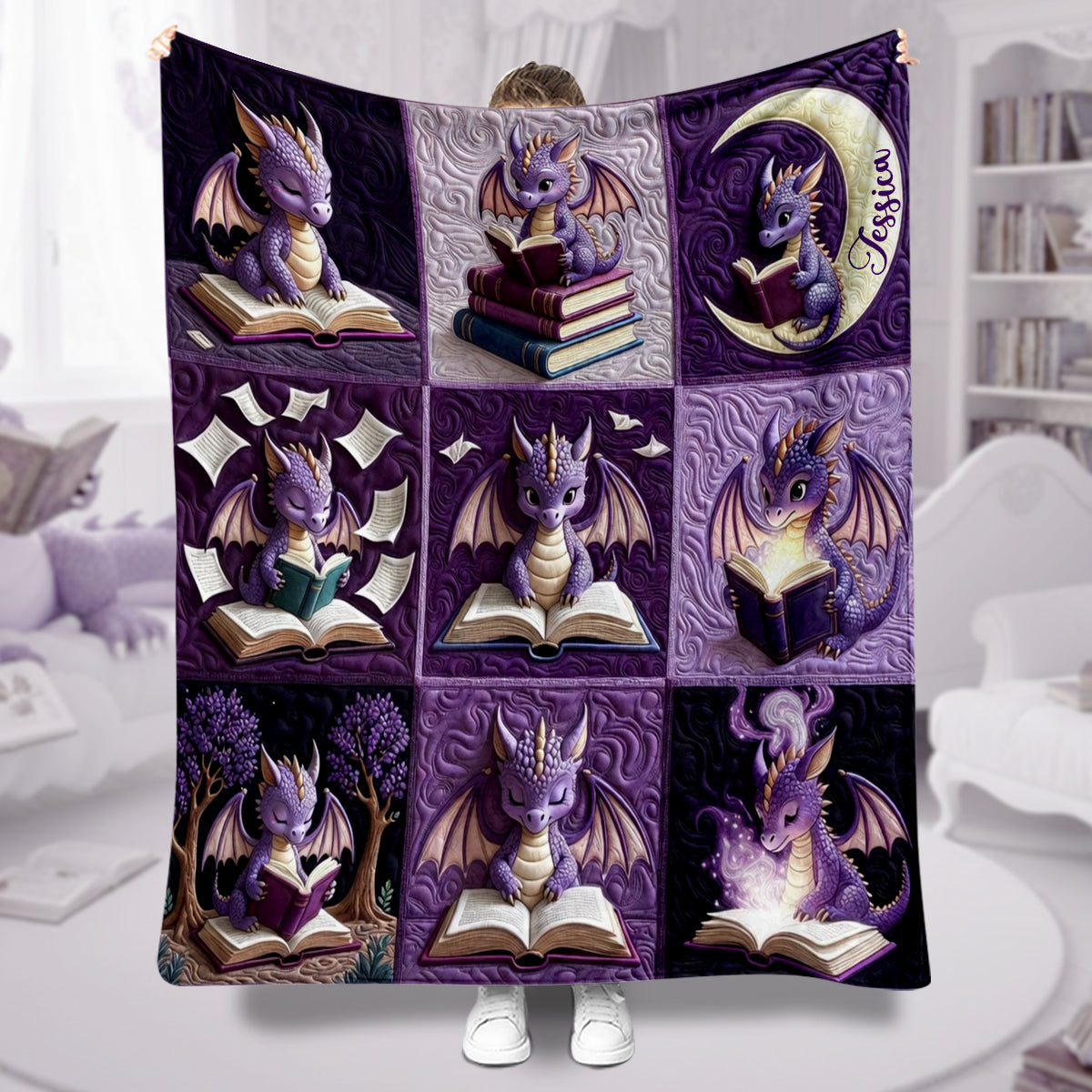 I Am A Bookdragon - Personalized Book Blanket