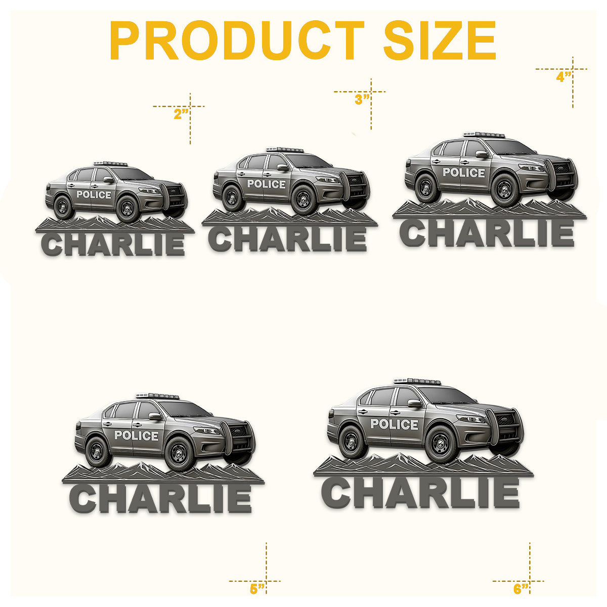 Ich fahre den Wee Woo Car – personalisierter Polizeibeamten-Magnet