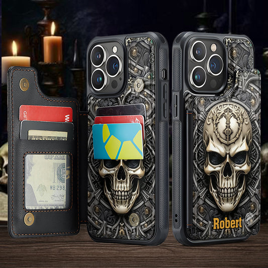 Étui portefeuille pour téléphone Cool Skull - Tête de mort personnalisée avec impression intégrale