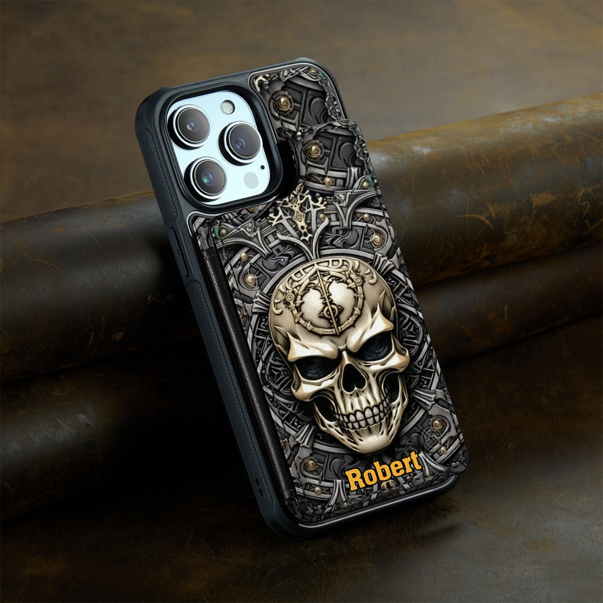 Cool Skull - Personalized Skull Fully Printed Wallet Phone Case