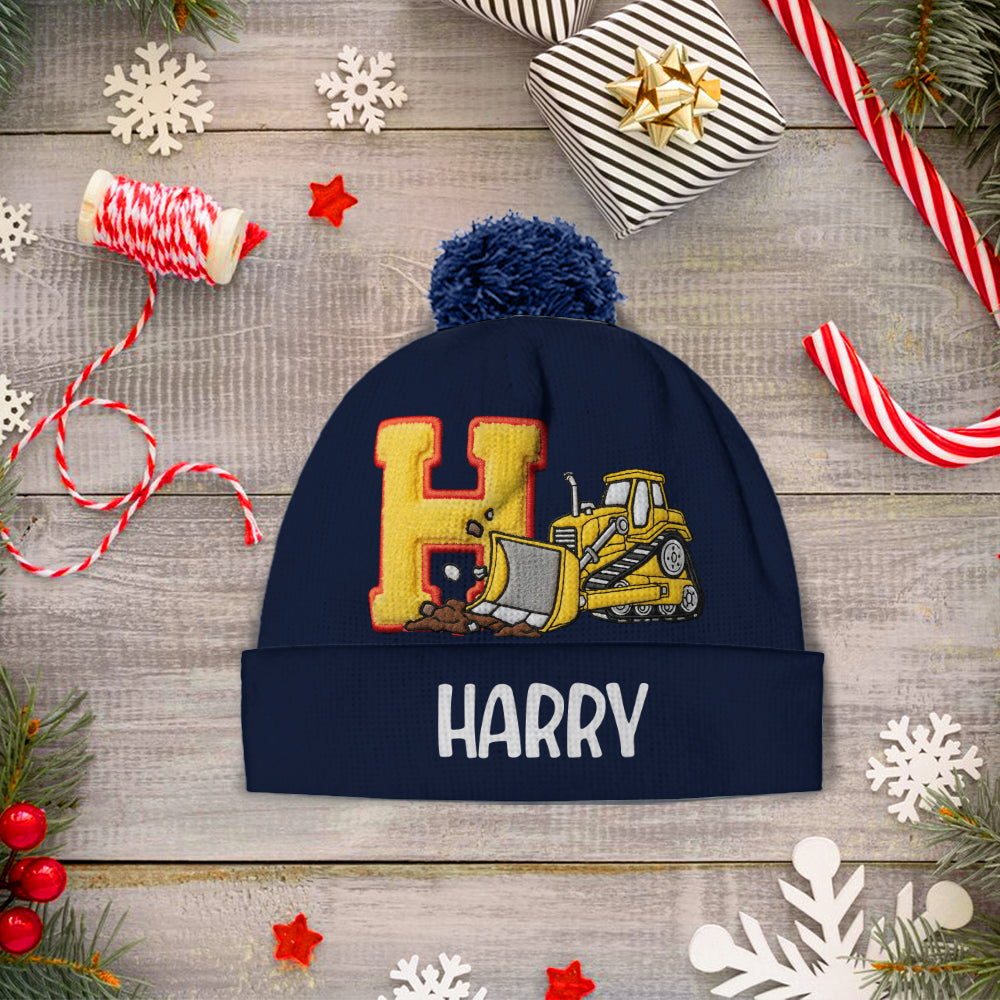 Alphabet Construction Vehicles - Personalized Kid Beanie Hat