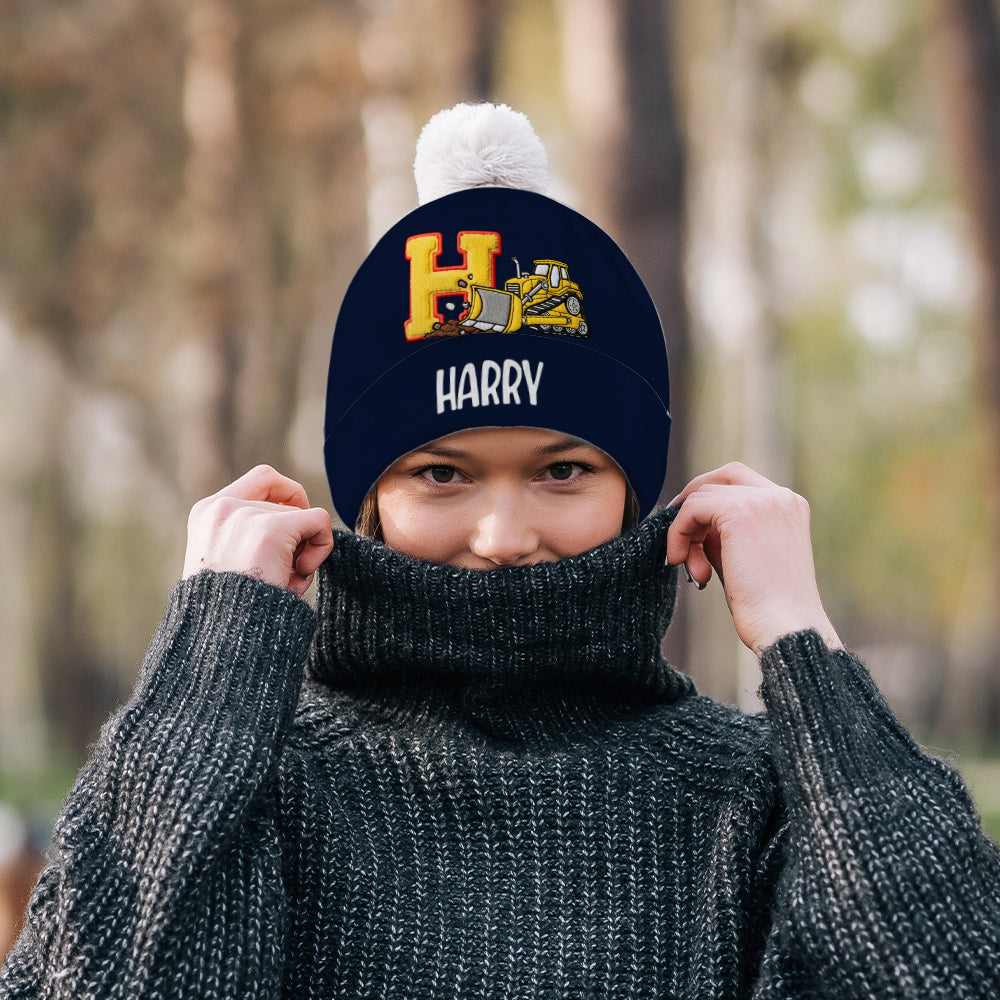 Alphabet Construction Vehicles - Personalized Kid Beanie Hat