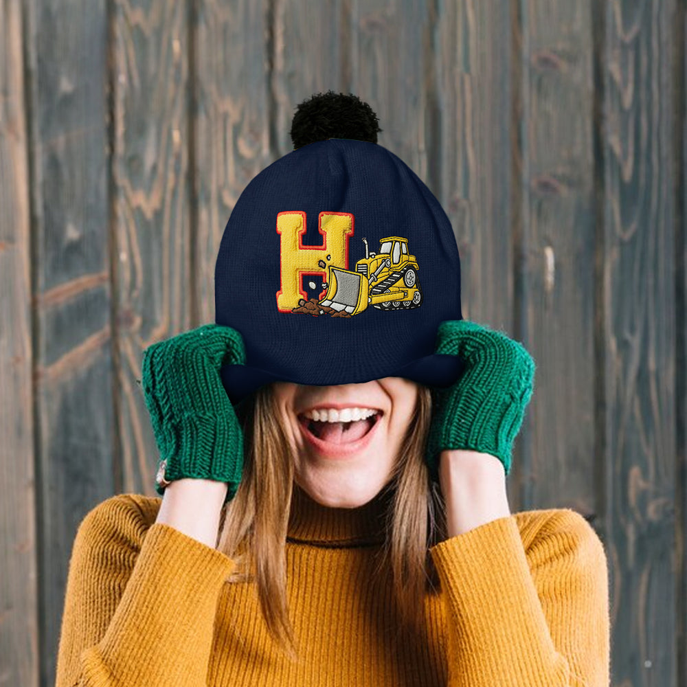 Alphabet Construction Vehicles - Personalized Kid Beanie Hat