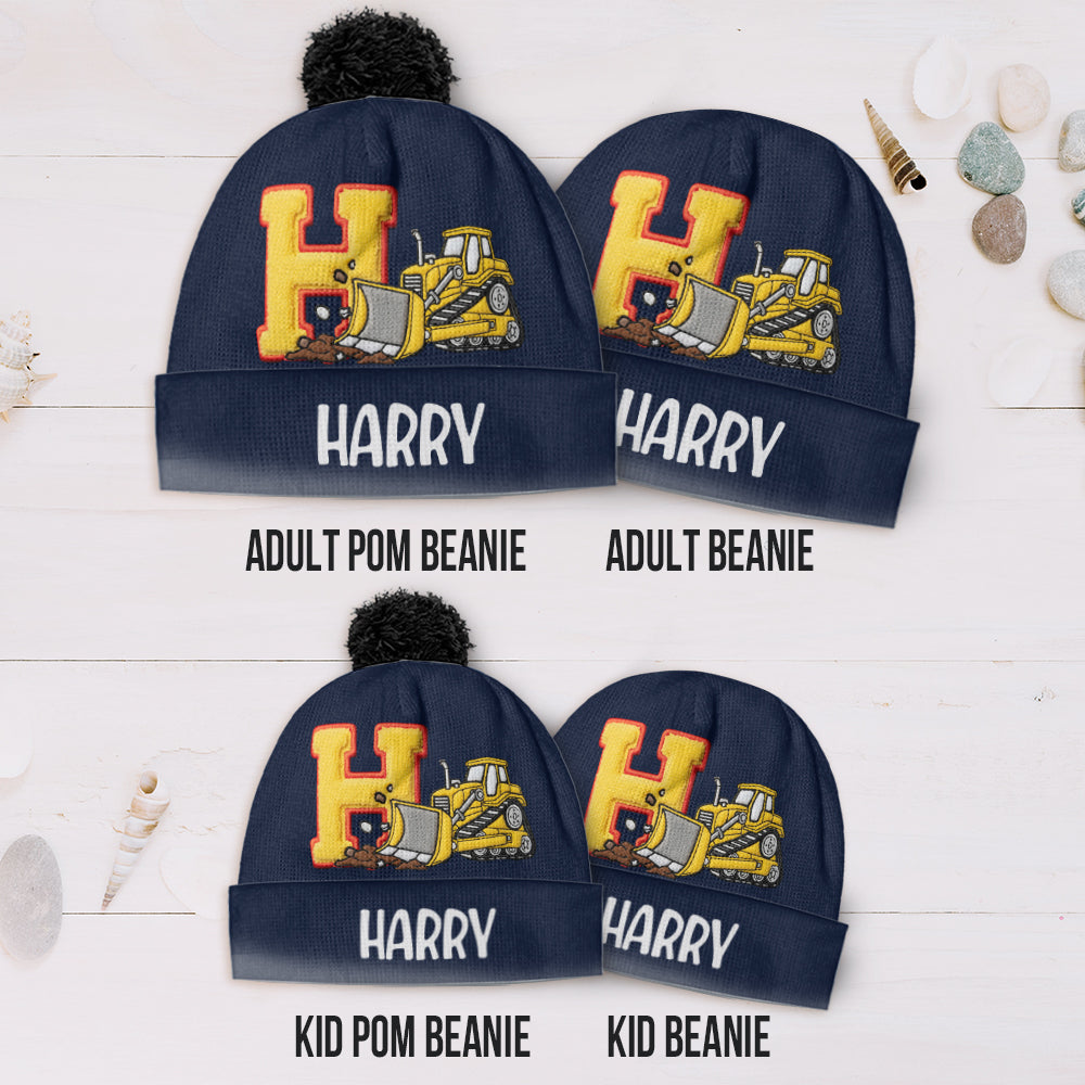 Alphabet Construction Vehicles - Personalized Kid Beanie Hat