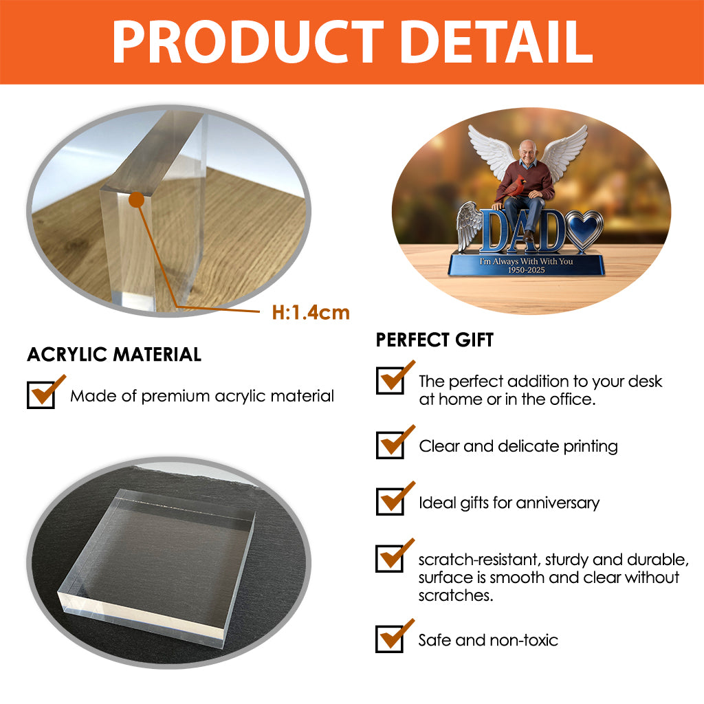 I'm Always With You - Personalized Memorial Custom Shaped Acrylic Plaque