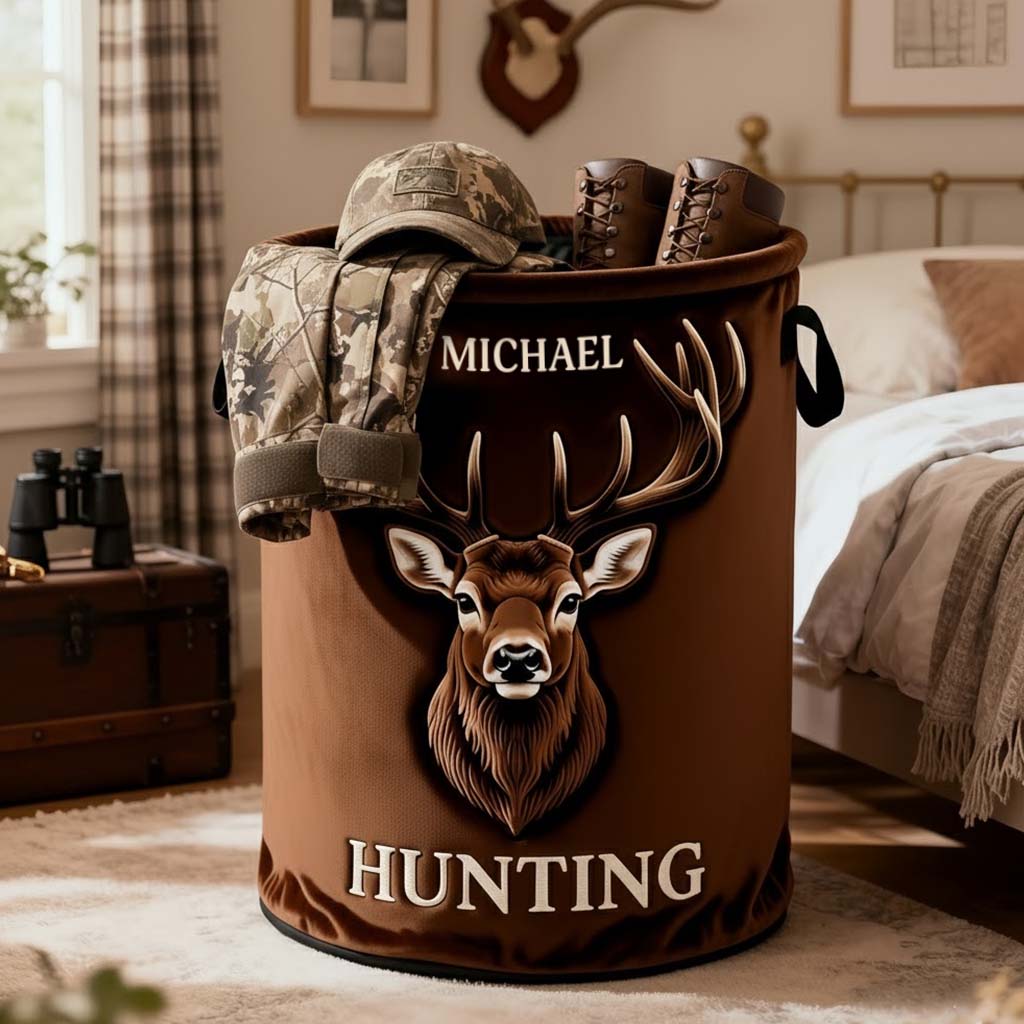 Perfect Gift For Hunting Lovers - Personalized Hunting Storage Basket