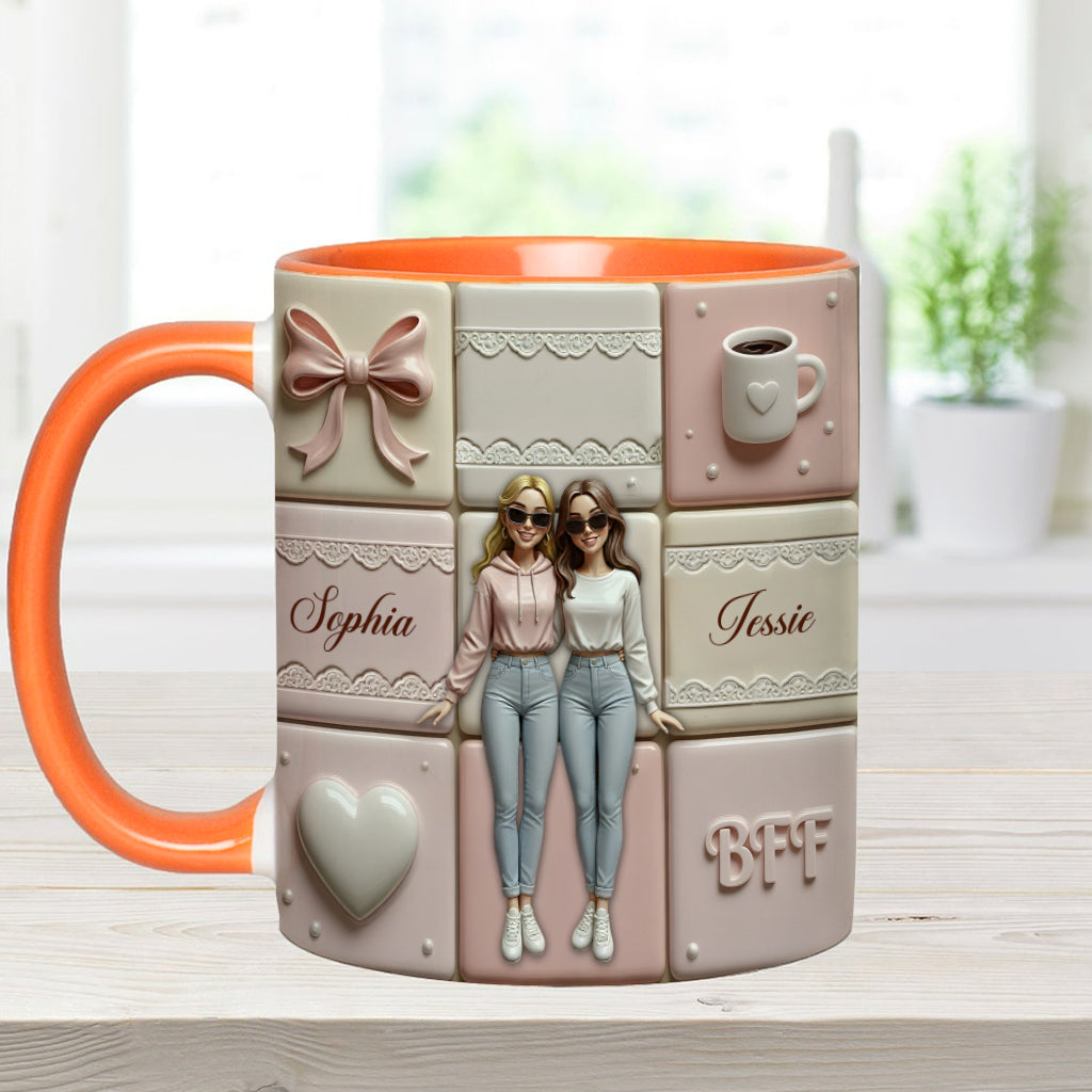BFF Besties Forever - Personalized Bestie Accent Mug