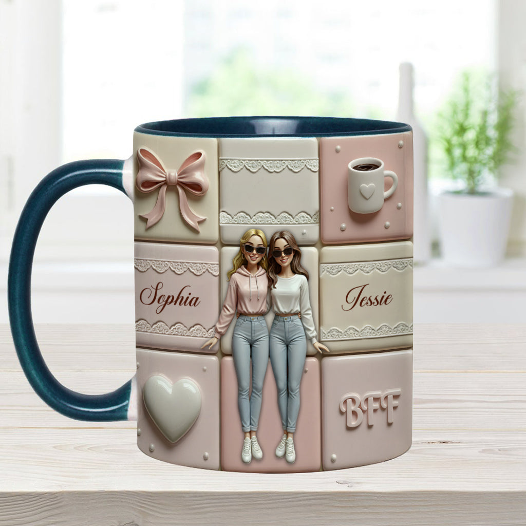 BFF Besties Forever - Personalized Bestie Accent Mug