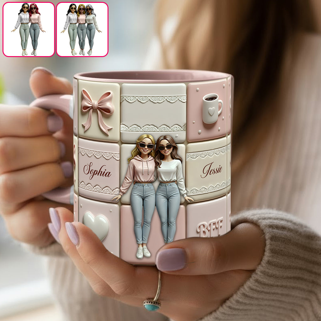 BFF Besties Forever - Personalized Bestie Accent Mug