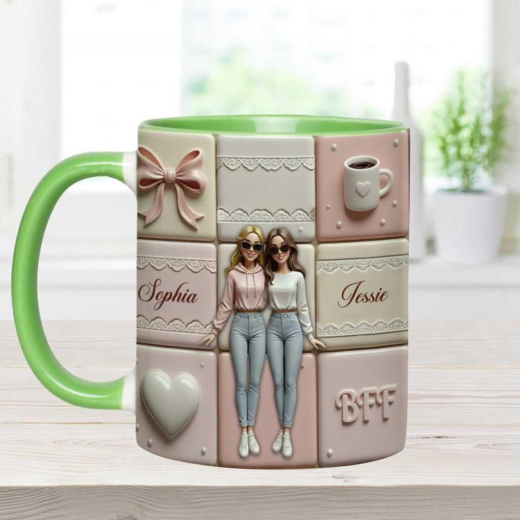 BFF Besties Forever - Personalized Bestie Accent Mug