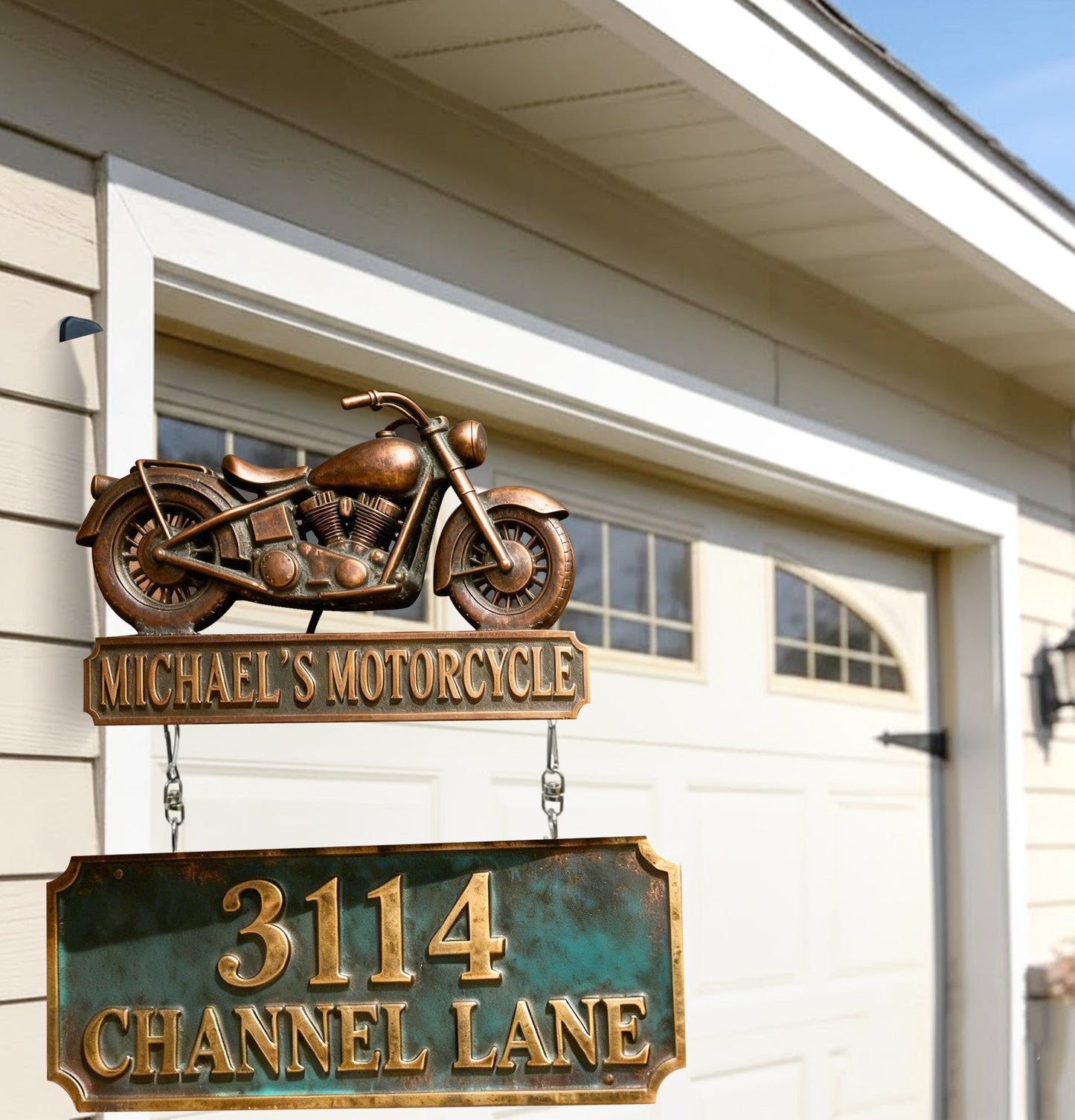 Motorcycle Garage - Personalized Biker Wooden Wall Mount Sign