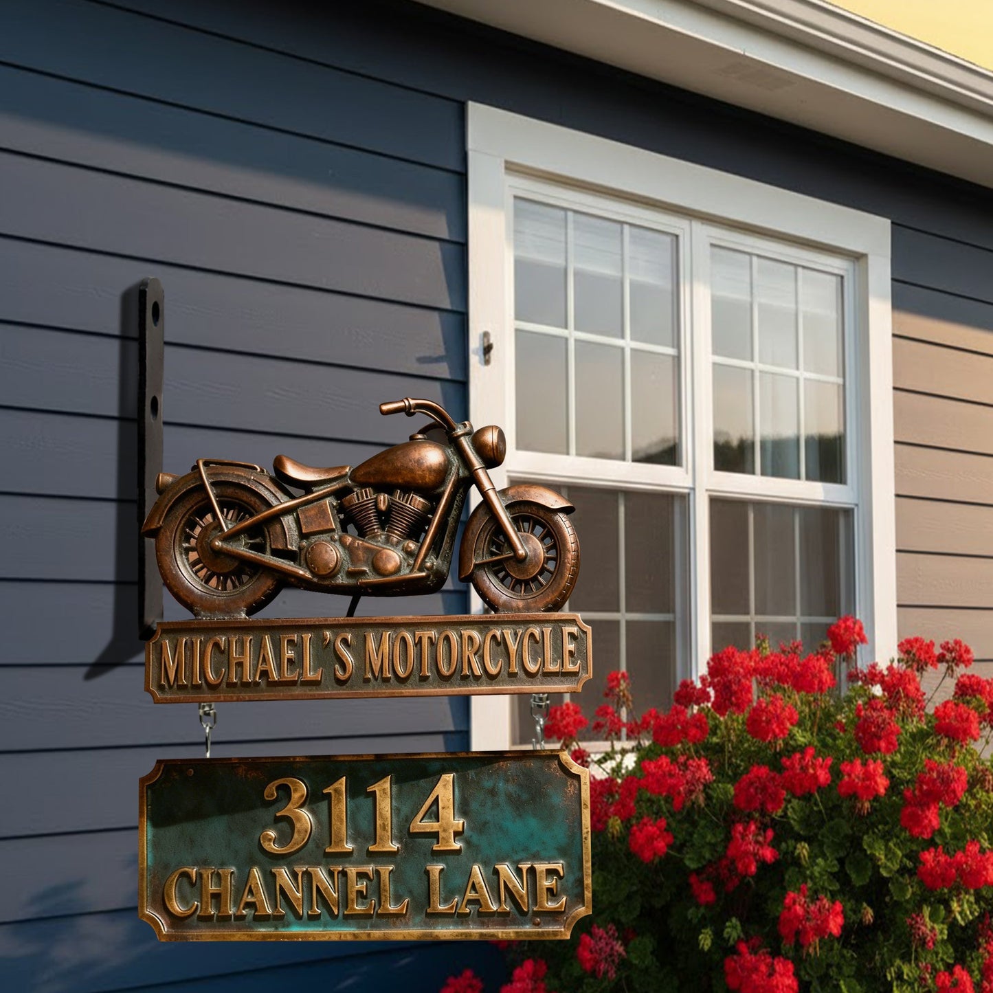 Motorcycle Garage - Personalized Biker Wooden Wall Mount Sign