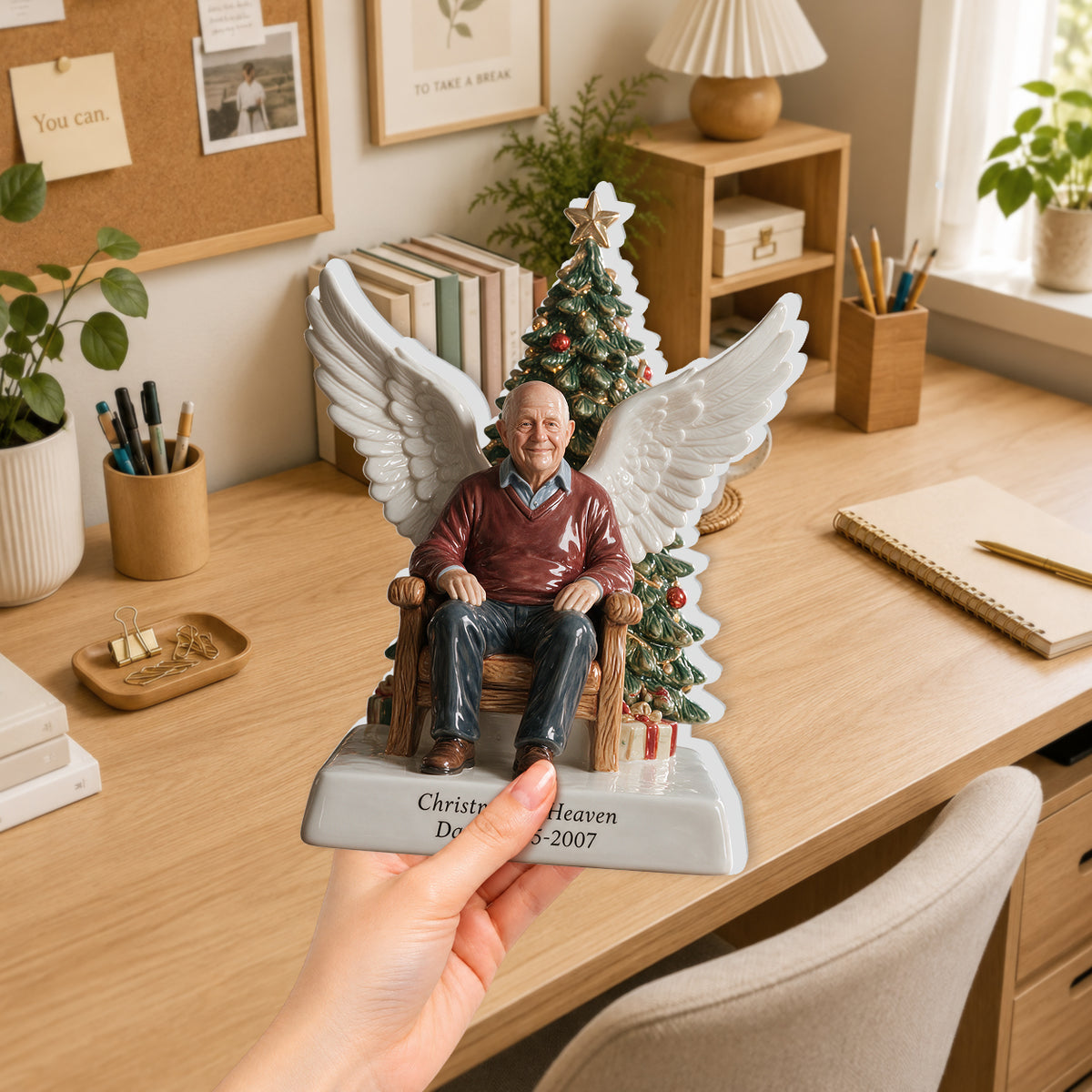 Weihnachten im Himmel - Personalisierte 3D-Plakette