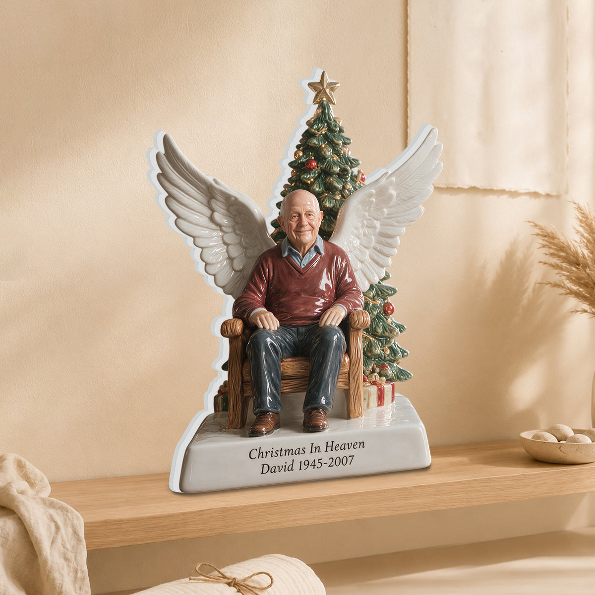 Weihnachten im Himmel - Personalisierte 3D-Plakette