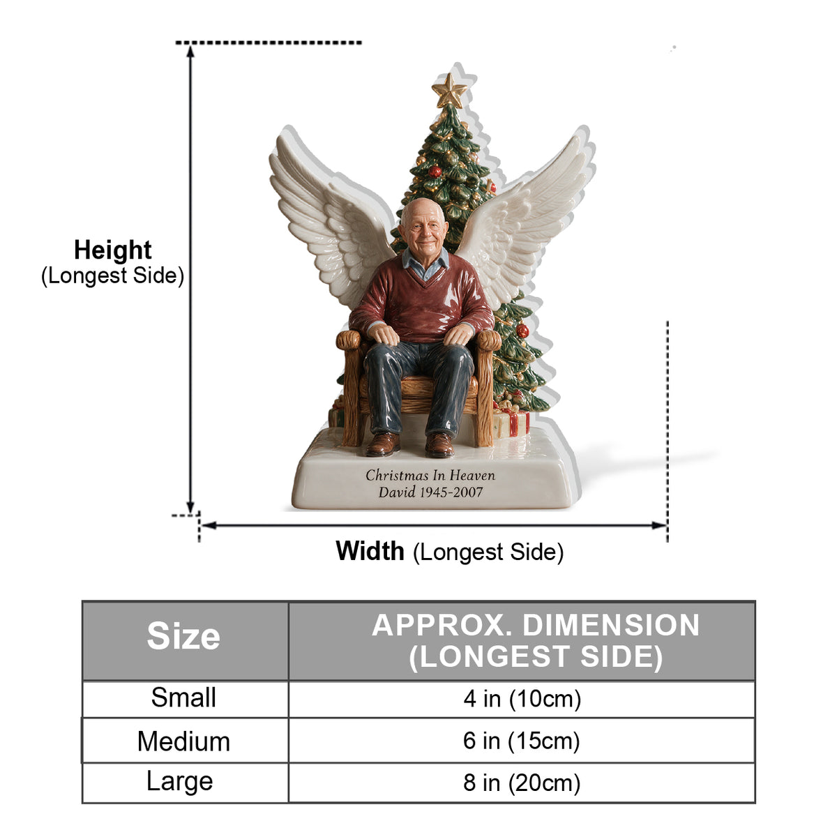 Weihnachten im Himmel - Personalisierte 3D-Plakette