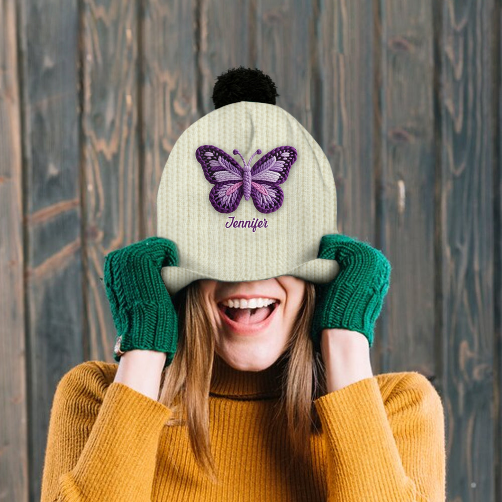 J'adore les papillons - Bonnet papillon personnalisé