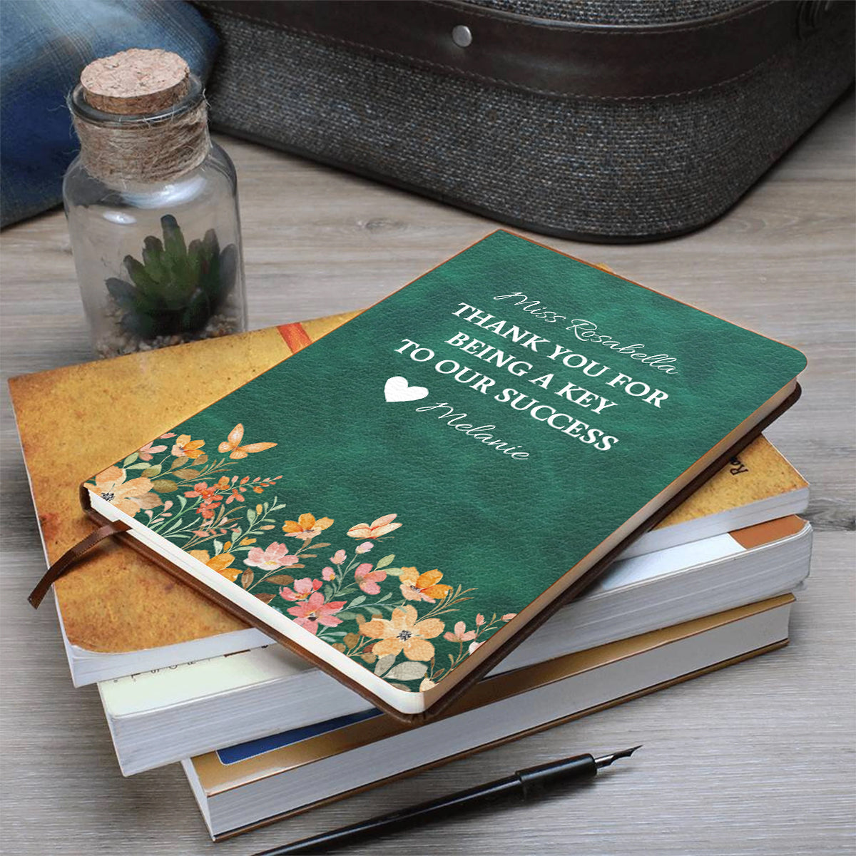 Back To School - Personalized Teacher Leather Journal