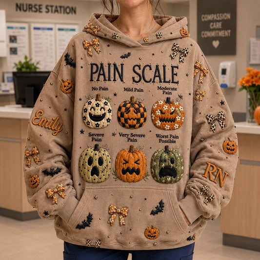 Pumpkin Schmerzskala - Personalisierte Krankenschwester All Over Shirt