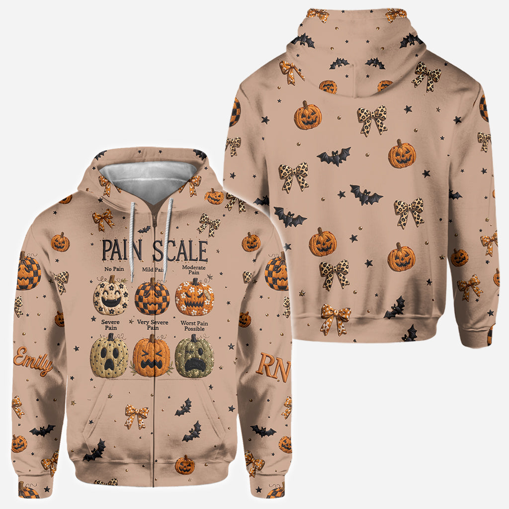 Pumpkin Pain Scale - Personalized Nurse All Over Shirt
