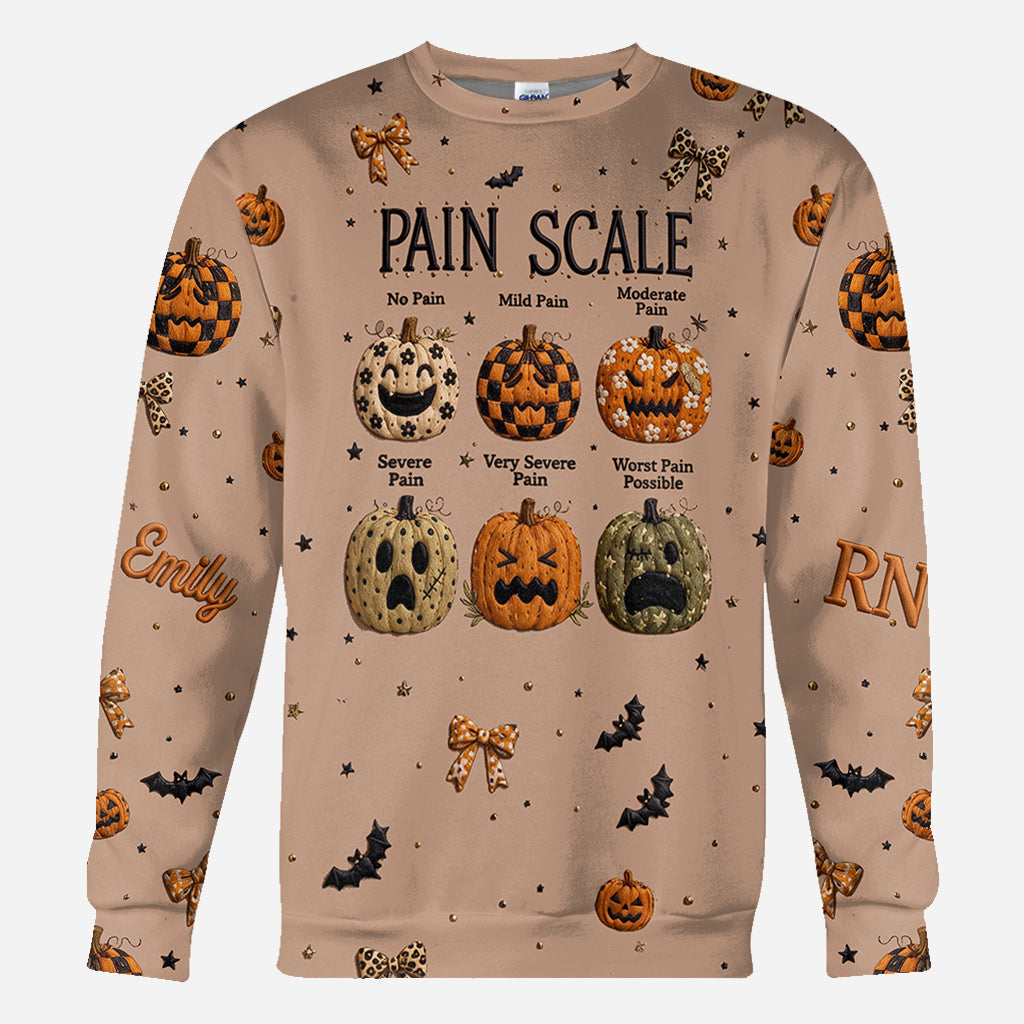 Pumpkin Pain Scale - Personalized Nurse All Over Shirt