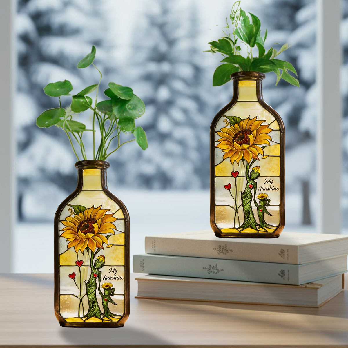 Gift For Mother/ Grandma/ Nana... Custom Birthmonth Flower - Personalized Mother Custom Shape Acrylic Flower Vase