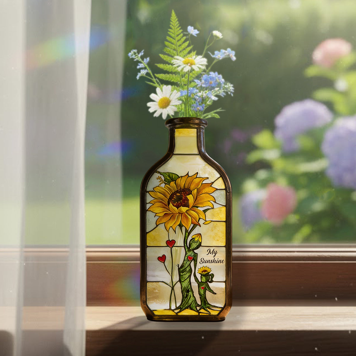 Gift For Mother/ Grandma/ Nana... Custom Birthmonth Flower - Personalized Mother Custom Shape Acrylic Flower Vase