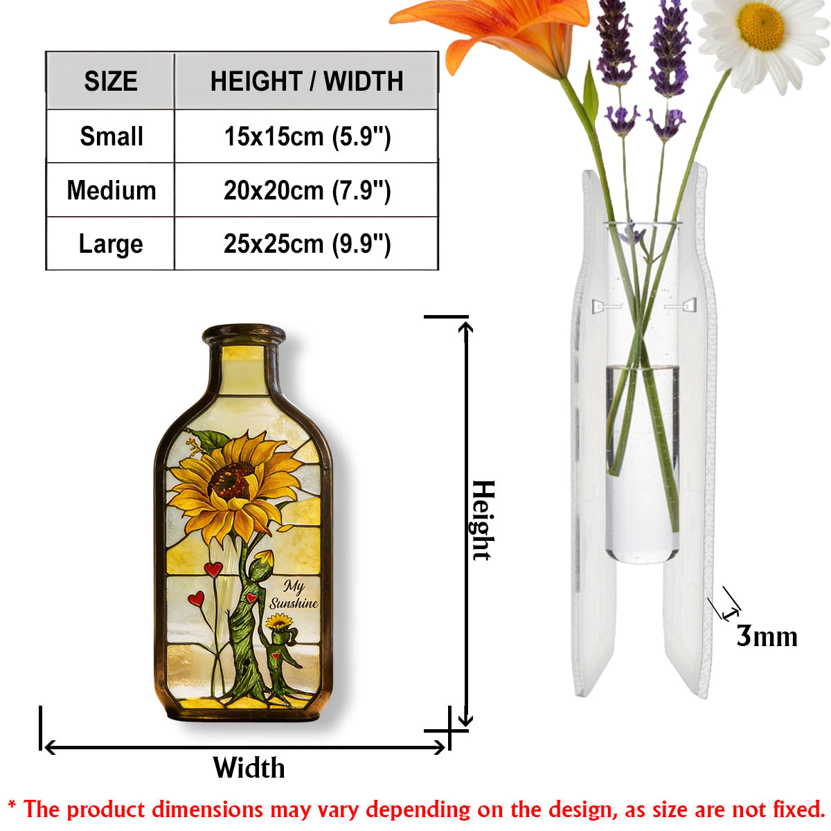 Gift For Mother/ Grandma/ Nana... Custom Birthmonth Flower - Personalized Mother Custom Shape Acrylic Flower Vase