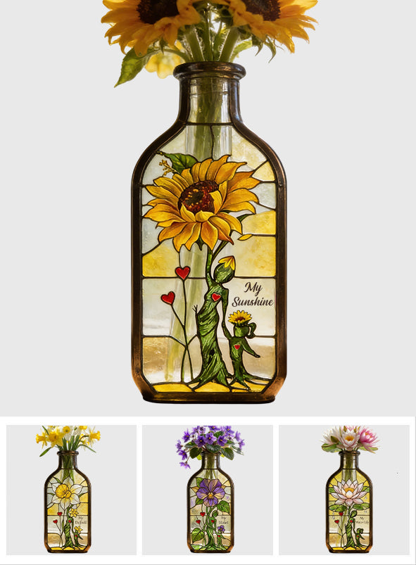 Gift For Mother/ Grandma/ Nana... Custom Birthmonth Flower - Personalized Mother Custom Shape Acrylic Flower Vase