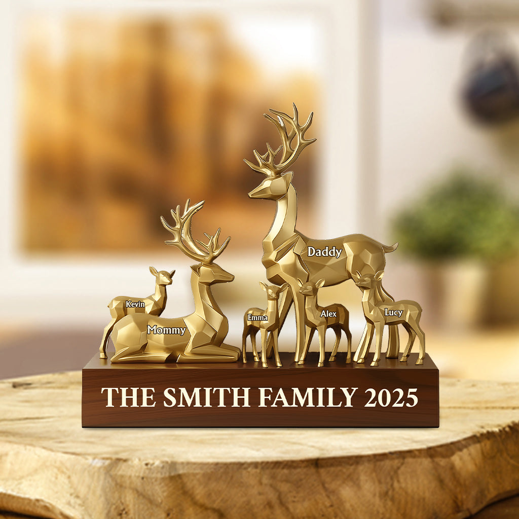 Reindeer Family - Personalized Family Custom Shaped Acrylic Plaque