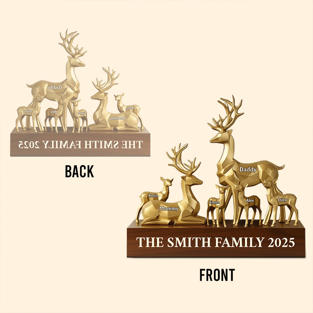 Reindeer Family - Personalized Family Custom Shaped Acrylic Plaque