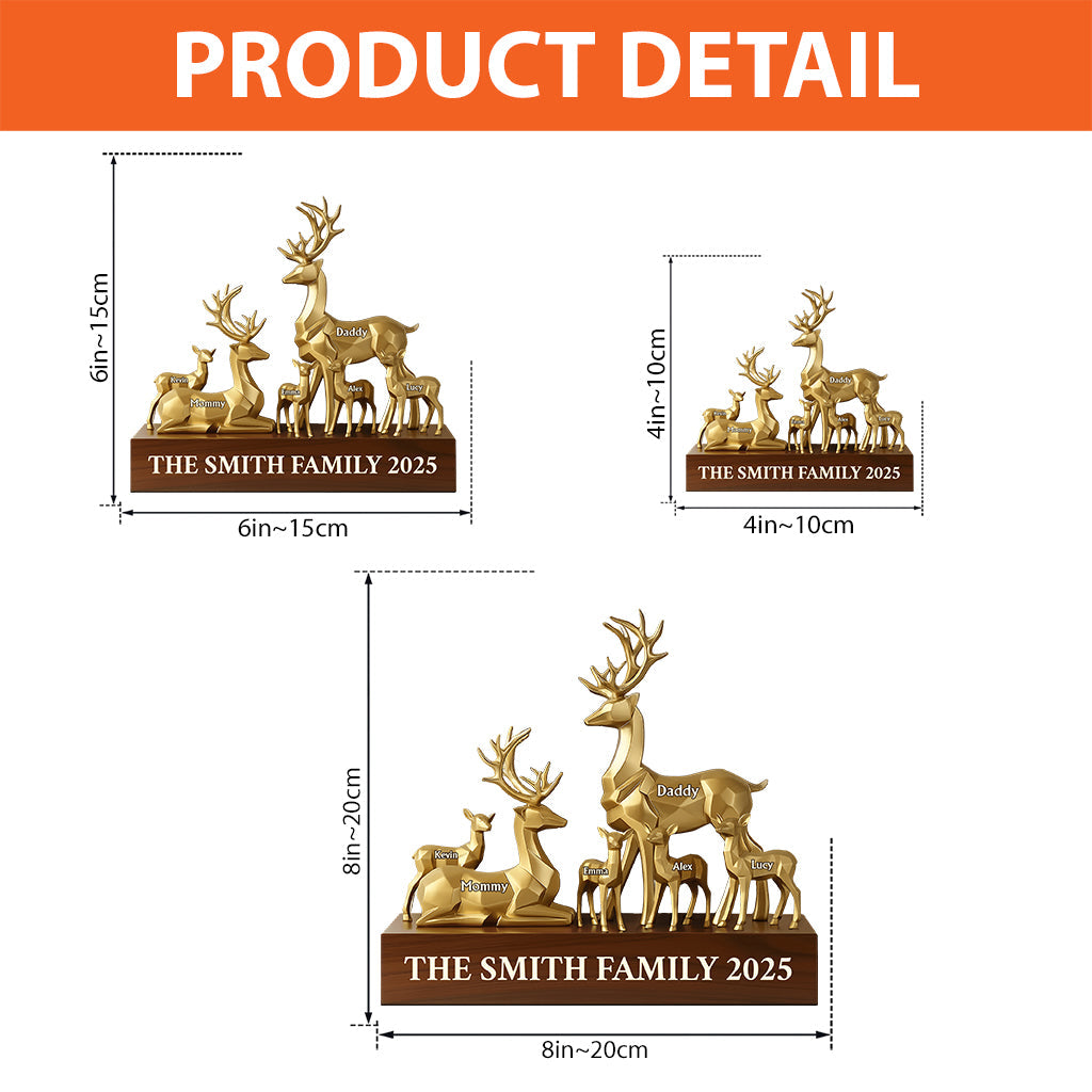 Reindeer Family - Personalized Family Custom Shaped Acrylic Plaque
