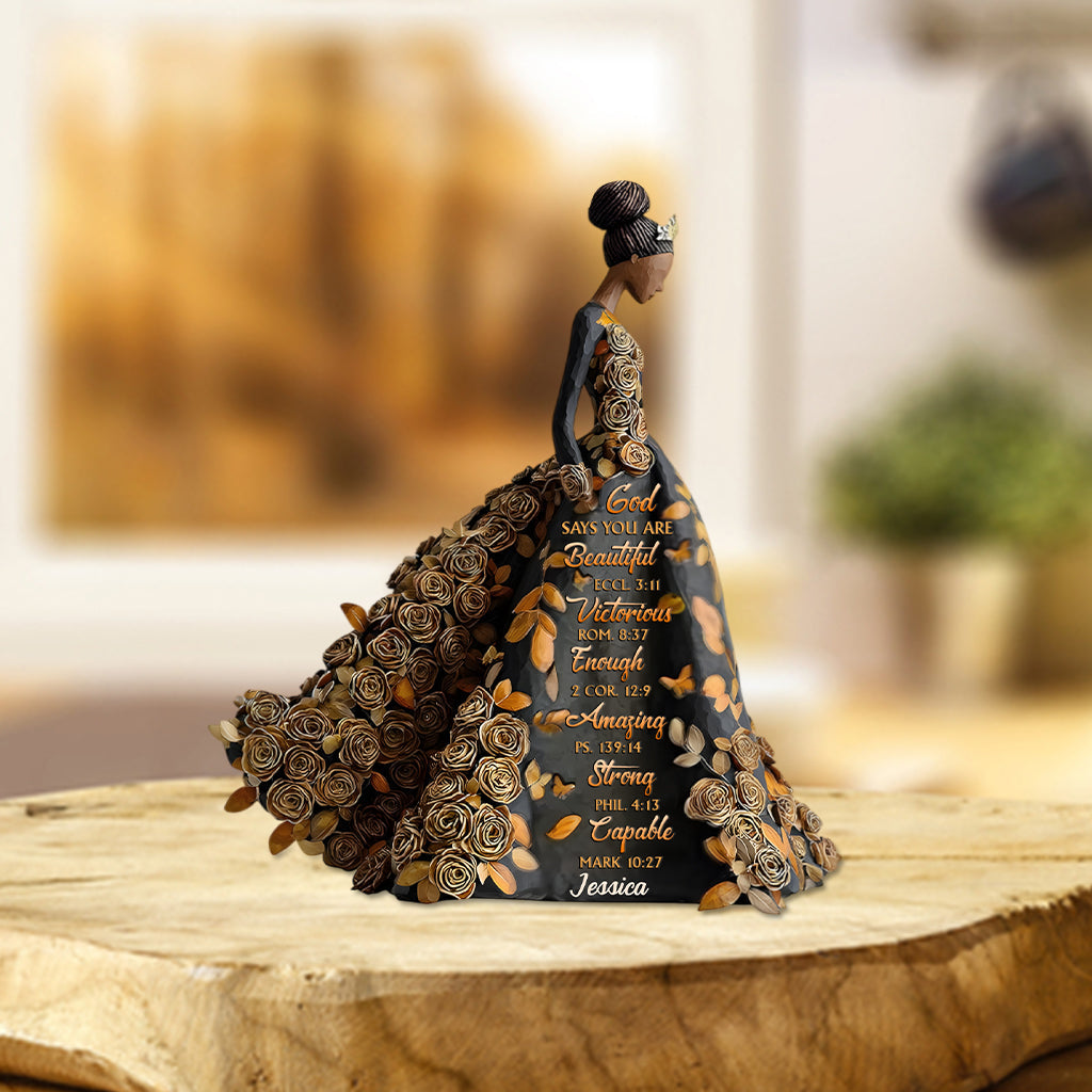 God Says You Are - Personalized African American Custom Shaped Acrylic Plaque