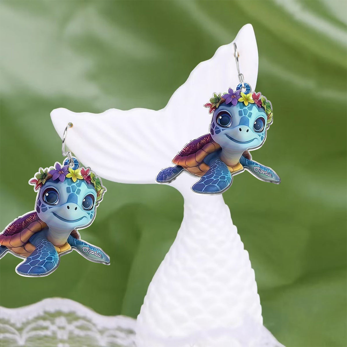 Cute Turtle - Personalized Turtle Earrings