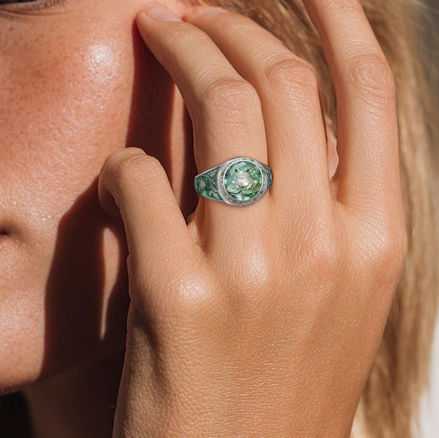 Einfach ein Mädchen, das Frösche liebt – personalisierter Frosch-Siegelring