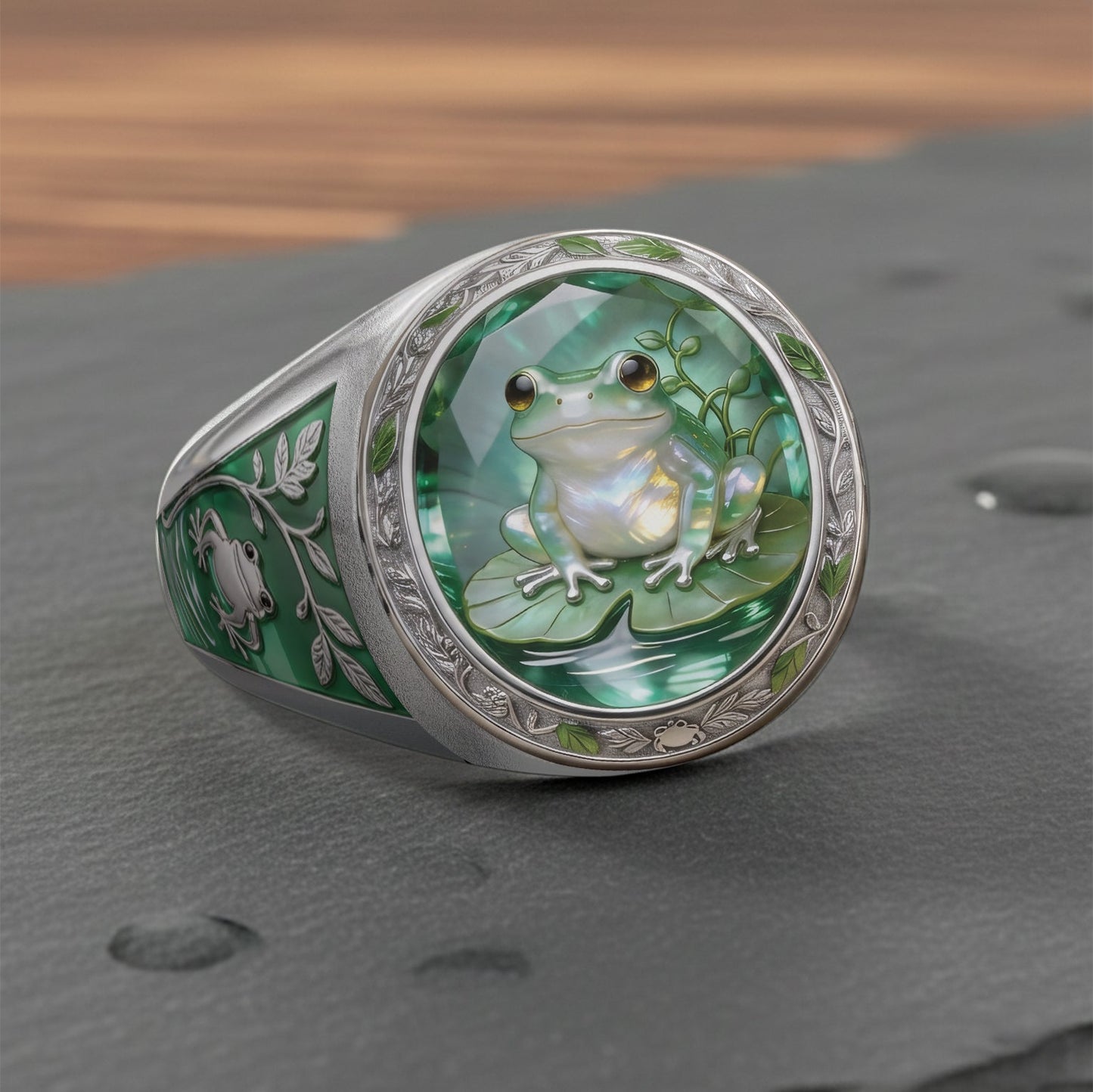 Einfach ein Mädchen, das Frösche liebt – personalisierter Frosch-Siegelring